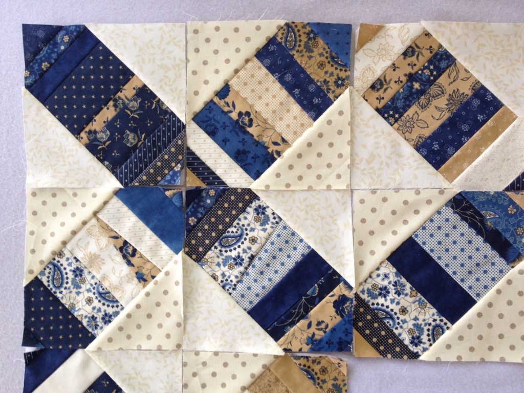 blue tan quilt blocks